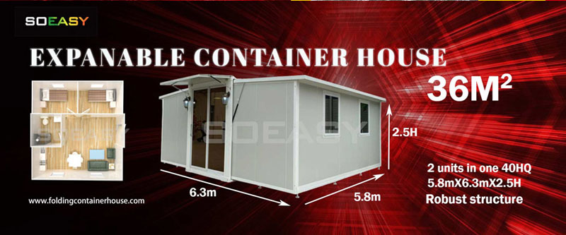 expandable container house 36 square meter